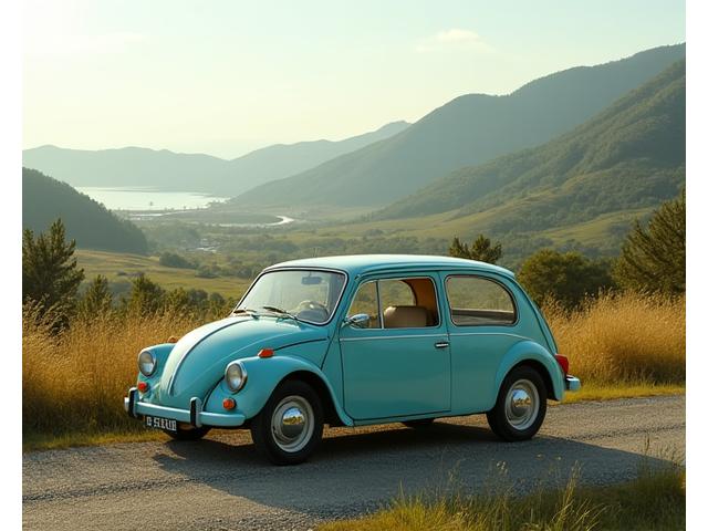 Un paysage de voyage conscient avec une voiture écologique